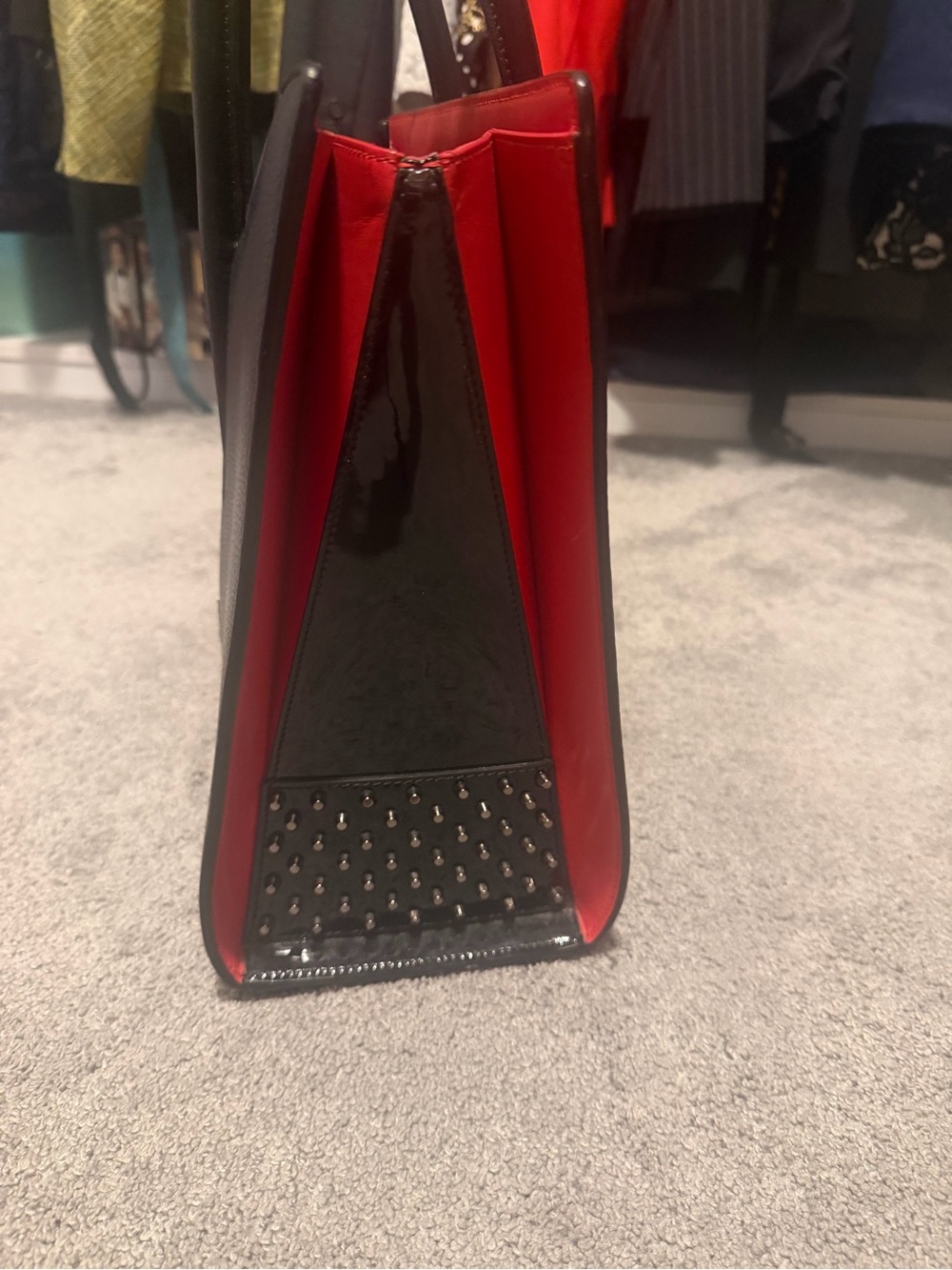 Christian Louboutin Black Pebbled Leather Tote Handbag or Shoulder Bag